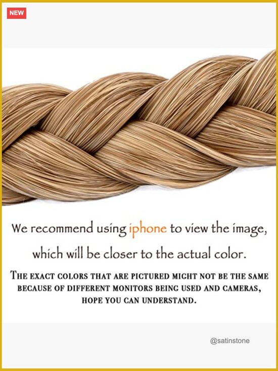 2 Strands Synthetic Hair Braided Headband Chunky Plaited Braids Elastic Stretch main image 5